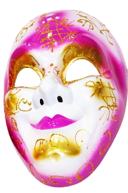 MASCHERA VENEZIANO VISO FUXIA